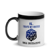 Blue Roll Initiative Magic Mug, Funny Gamer Mug, D20 Cup, Gift For Gamer, Gaming Gift, Office Gift, RPG Coffee Cup, Role Playing