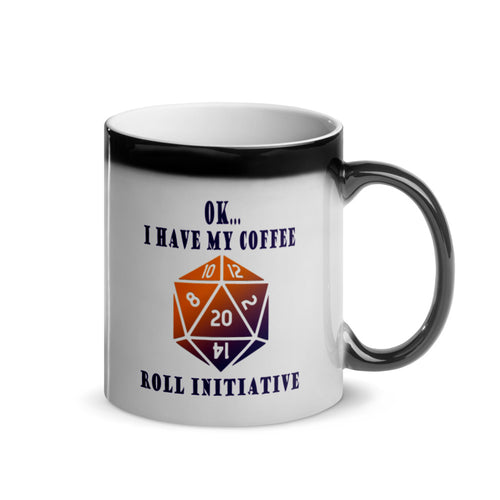 Red Roll Initiative Magic Mug, Funny Gamer Mug, D20 Cup, Gift For Gamer, Gaming Gift, Office Gift, RPG Coffee Cup, Role Playing