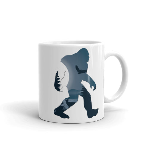 Bigfoot by Moonlight Mug, Paranormal Coffee Cup, Squatchin Cup, Sasquatch Coffee Mug, Bigfoot In Nature, Yeti Cup, Skunk Ape, Momo Mug