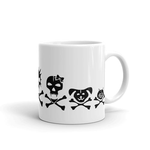 Skull Family Mug, Skeleton Coffee Cup, Gamer Coffee Mug, Monster, TTRPG Gaming, Gift for Him, Gift for Her, Monster Mug