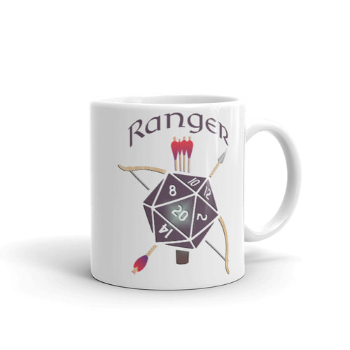 Ranger D20 Bow and Arrow Mug, Role Playing, Tabletop Gaming Tee, D&D Gamers Style, Geeky Fun