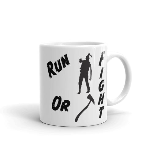 Zombie Run or Fight Mug, Gaming, Role Playing, Horror Coffee Cup, DnD, TTRPG Gamers, RPG Cup, Zombie Fans, Apocalypse Gear, Walking Dead Fan