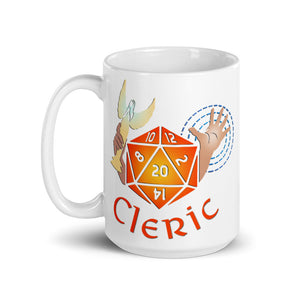 Cleric D20 Holy Symbol Colorful Mug, Role Playing Coffee Cup, Tabletop Gaming Cup, D&D Gamers Style, Geeky Fun, RPG Mug