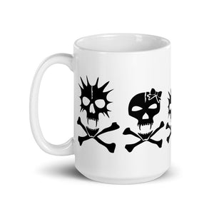 Skull Family Mug, Skeleton Coffee Cup, Gamer Coffee Mug, Monster, TTRPG Gaming, Gift for Him, Gift for Her, Monster Mug