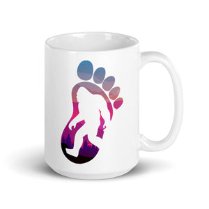 Bigfoot Sunset Mug, Paranormal Coffee Cup, Squatchin Cup, Sasquatch Coffee Mug, Bigfoot In Nature, Yeti Cup, Skunk Ape, Momo Mug